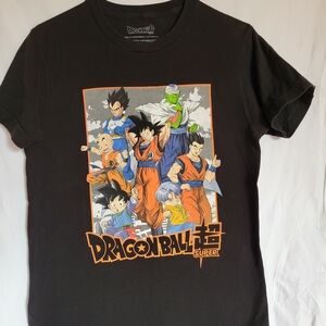 Dragon Ball Super Kids Black Graphic Tee with Colorful Character Print